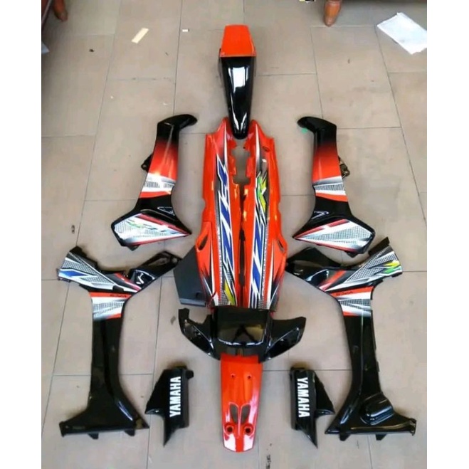 Body Fullset Body Halus Set FIZ R Fiz R Fullclutch Orange Hitam Glossy