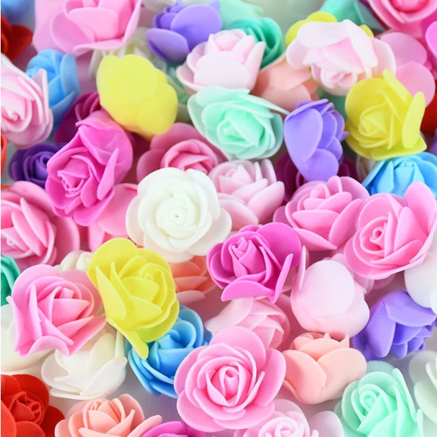 50pcs/pack DIY PE Rose Bunga Buatan 3.5cm Hadiah Untuk Hari-Hari Vanletin'Pernikahan Hias