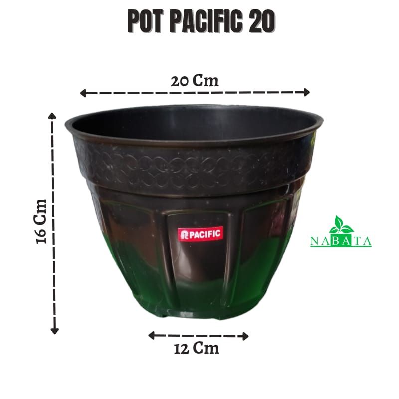 Pot Pacific Hitam U-20 / Pot bunga 20 / pot tanaman