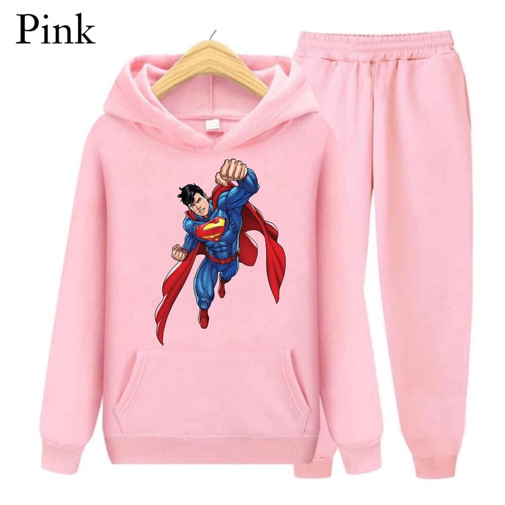 Hzl_outfit Setelan Sweater Superman Anak Laki-Laki S.M.XL