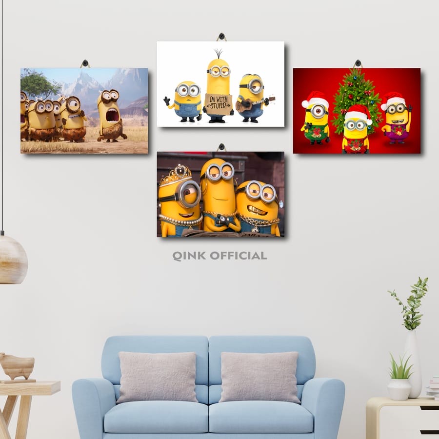 21-40 PAJANGAN RUANG BESAR GAMBAR MINION KEREN 20X30 AJUZE/VX9LU/ POSTER DINDING KAYU MINION THE RIS