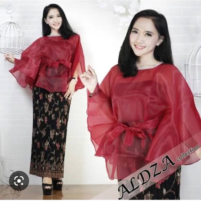 SALE cape brokat pendek , outer organza premium, baju kondangan, long cape, outer cape