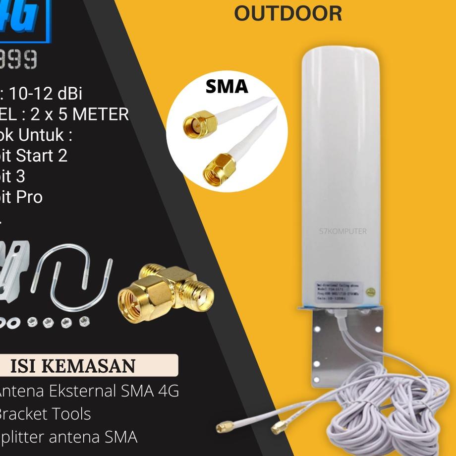 Limited | KF7 | Antena Eksternal 3G 4G LTE Modem Orbit Star 2 28dBi Konektor SMA Outdoor 5 Meter Hom