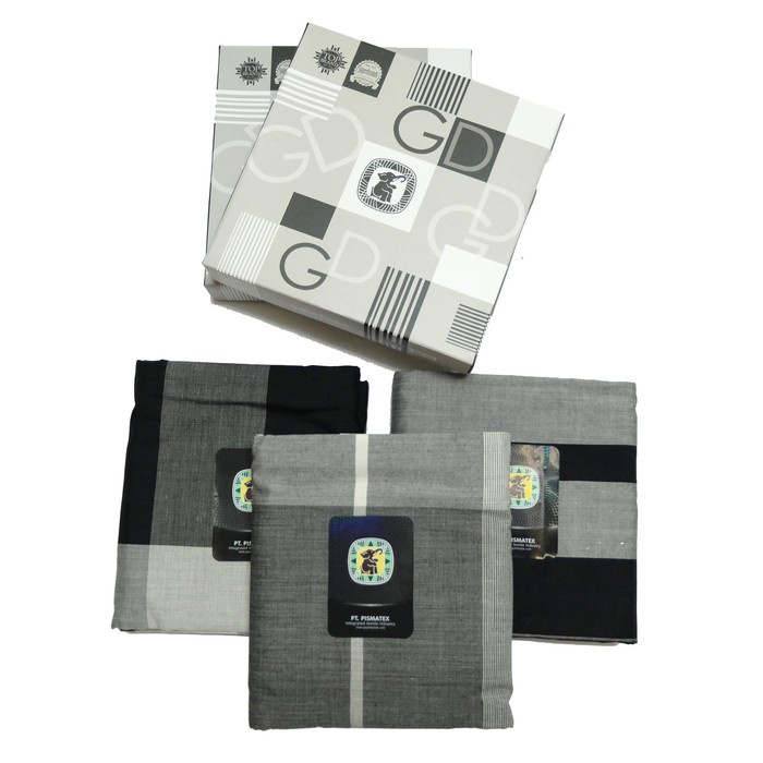 Sarung GAJAH DUDUK Black &amp; White BW Hitam Putih Sarung Cap Gajah Duduk Original Asli Dewasa Pria Laki Kain Samping Perlengkapan Sholat Anak Santri Sarung Putra Gajah Duduk Bahan Katun Tenun Jumbo Super Premium Warna Polos and Motif Kotak Sarung Wadimor