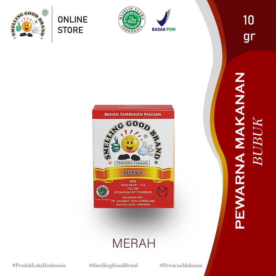 

Pewarna Makanan Bubuk Smelling Good 10 gr - Merah