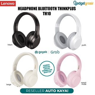 Headphone Bluetooth Lenovo Thinkplus TH10 Headset Earphone Wireless BT 5.0 Wired Dual Mode Stereo Bass AUX 3.5mm Noise Proof Original