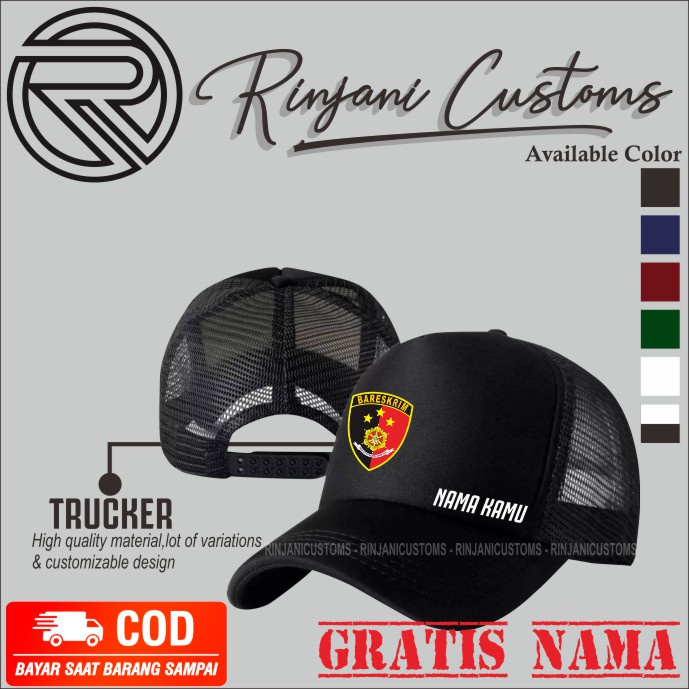TOPI JARING BARESKRIM KEREN DAN TERBARU GRATIS NAMA DAN MASKER - TOPI JARING RESKRIM - TOPI JARING P
