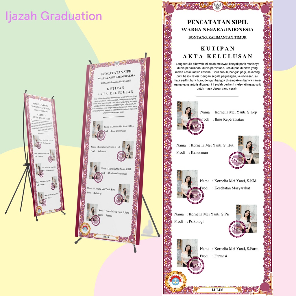 CETAK BANNER WISUDA IJAZAH [X-BANNER UKURAN 160x60]