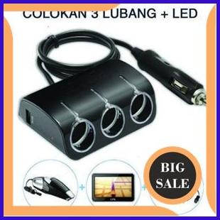 suku cadang Colokan LIGHTER ROKOK 3 LUBANG - Colokan Lighter MOBIL 3 LUBANG 2 USB CHARGER TRIPLE SO