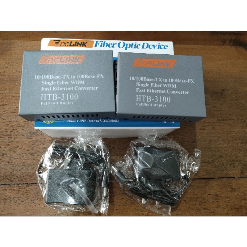 HTB3100, Media Converter OPTICAL (A/B) FO to LAN 10/100Mbps WDM HTB-3100 ( Sepasang )