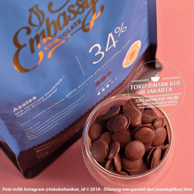 

Embassy Chocolate - Azalea 34% 100g Tulip Milk Couverture Cokelat Susu