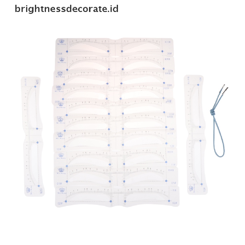 [Birth] 12pcs Silikon Stensil Alis DIY Makeup Template Panduan Gambar Alis [ID]