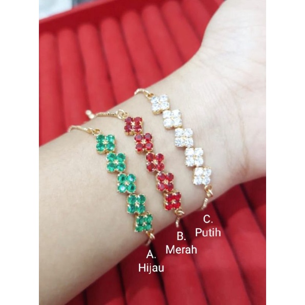 LJ125. Gelang tangan serut xuping dewasa motif bunga lapis emas