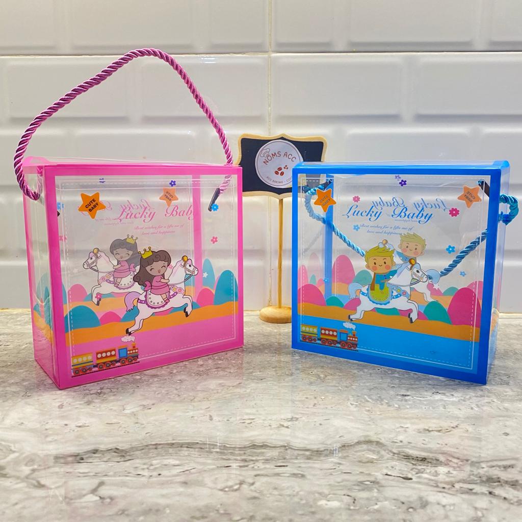 

6PCS GOODIE BAG MIKA BIRU PINK / BOX SOUVENIR ULANG TAHUN / SET HADIAH SATU BULAN LAHIRAN / BOX SNACK / DUS SNACK / GOODIE BAG ULANG TAHUN