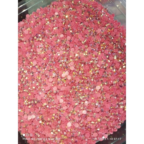 PROMOO RINGSTONE  2 MM PINK KILAU RAINBOW ISI KURLEB 1000 PCS