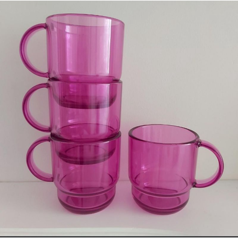 coffee mug tupperware / clear mug tupperware (4) / cangkir tupperware / gelas kristal tupperware / cangkir kristal