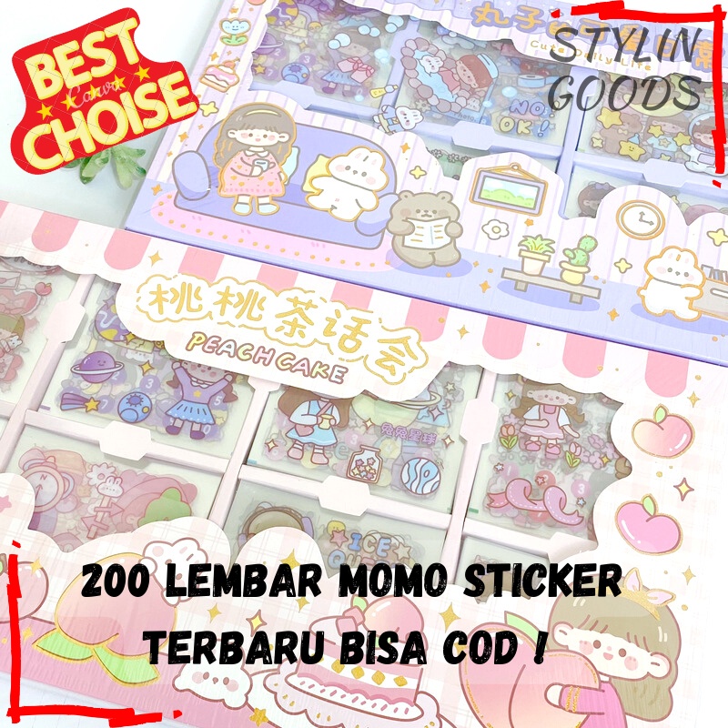 

STIKER SENMU MOMO CUTE DAILY LIFE ISI 200 LEMBAR / STICKER CUTTING TRANSPARAN LUCU TERMURAH BISA COD