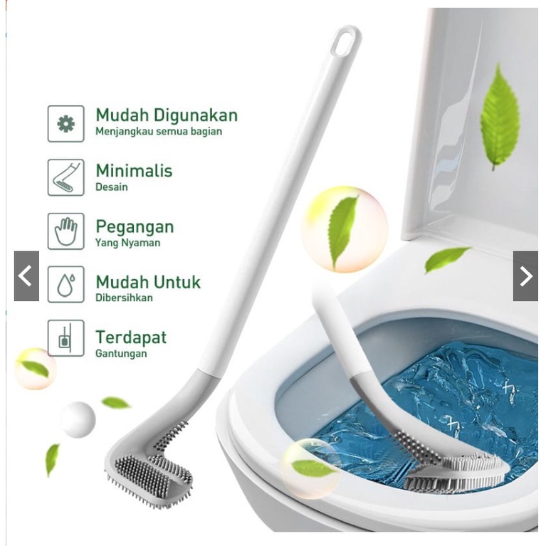 Sikat Toilet Silikon Bentuk Stik Golf / Alat Pembersih WC Kamar Mandi / Toilet Brush Silicone Fleksible Serbaguna Sela Karet Lentur