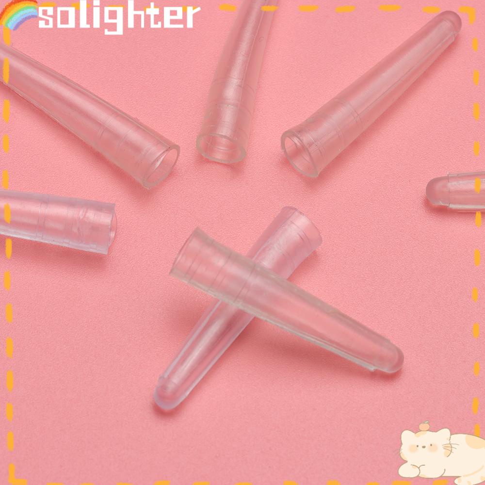 Solighter 10Pcs Pinset Penutup 2.6 * 0.6cm Bagian Alat Soft/Hard Grafting Eyelashes Tweezer