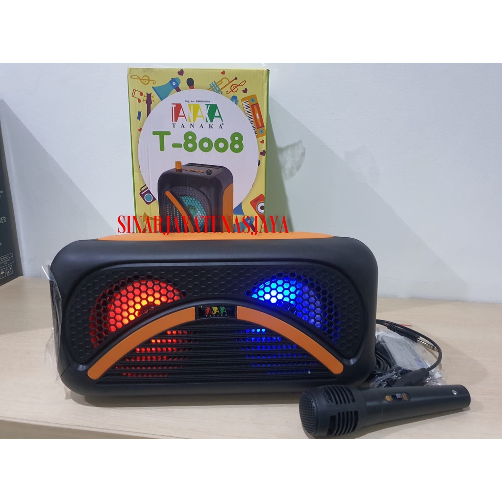 PROMO SPEAKER PORTABLE TANAKA T8008 FREE MIC KARAOKE SPEAKER TANAKA T 8008