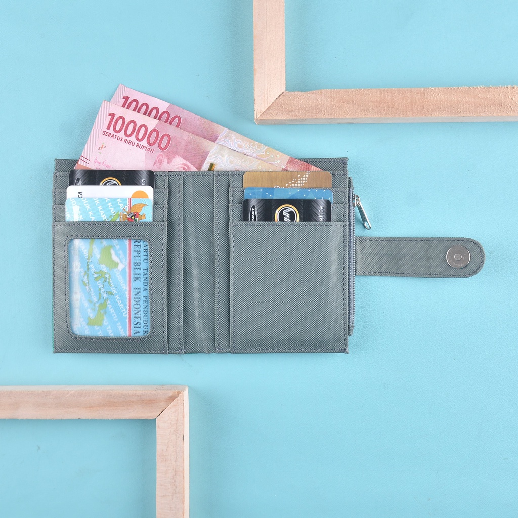 Dompet wanita lipat dompet kartu cewek koin cardholder simple Robin Go Green Dinamican Supply