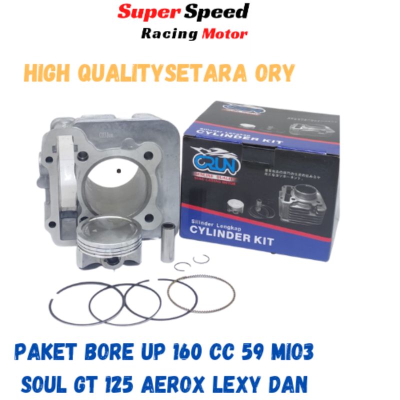 Blok Seher Bore up Racing Mio M3/Mio 125 FINO 125  Bore Up 59mm High Quality"