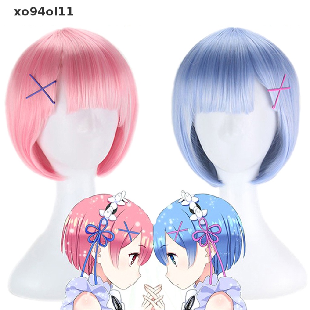 Xo Life in a Different World Ram Rem Cosplay Wig Anime Cosplay Hiasan Kepala Props OL