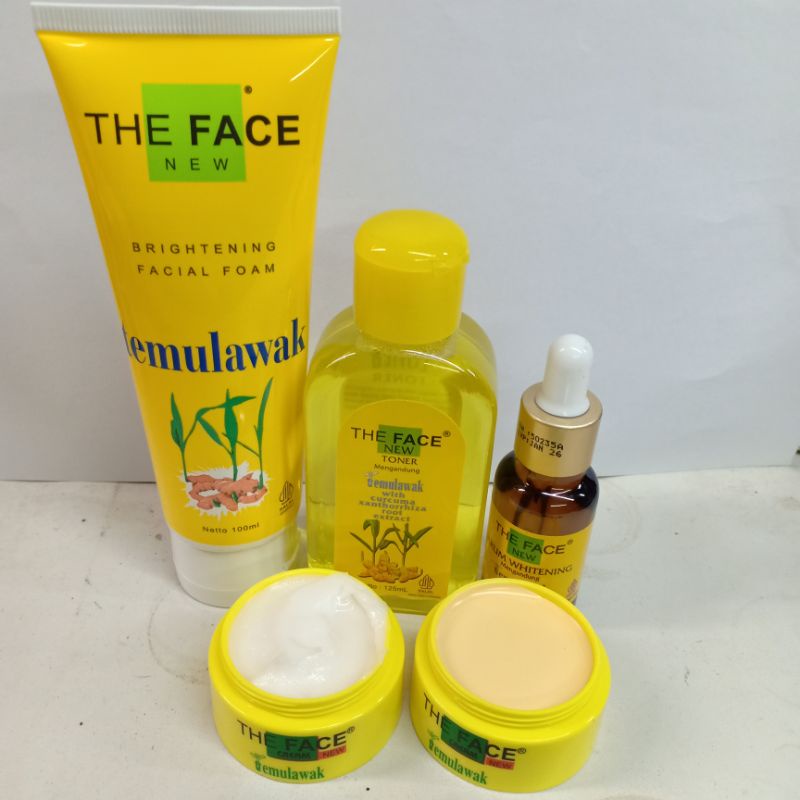 Paket Cream Temulawak The Face Series 5in1 - Cream Serum Toner &amp; Facial Foam