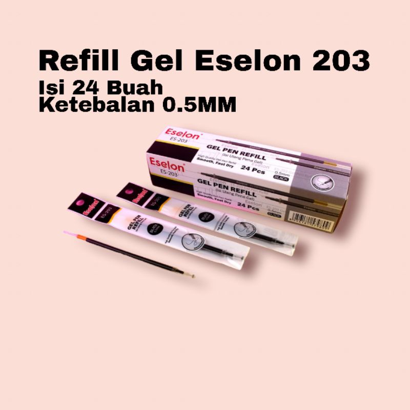 

Refill Pulpen Gell Hitam Murah Isi 24Buah / 1Pack Isi Pulpen Office Eselon 203