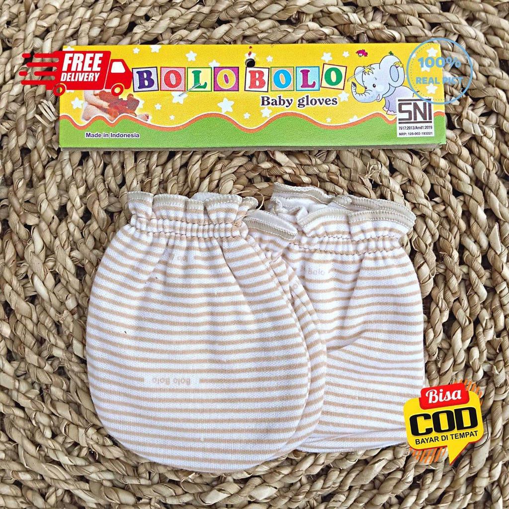 SALE 7.7 - 3 PCS Sarung Tangan 3 PCS Sarung Kaki Bolo-Bolo Serian Coklat Susu