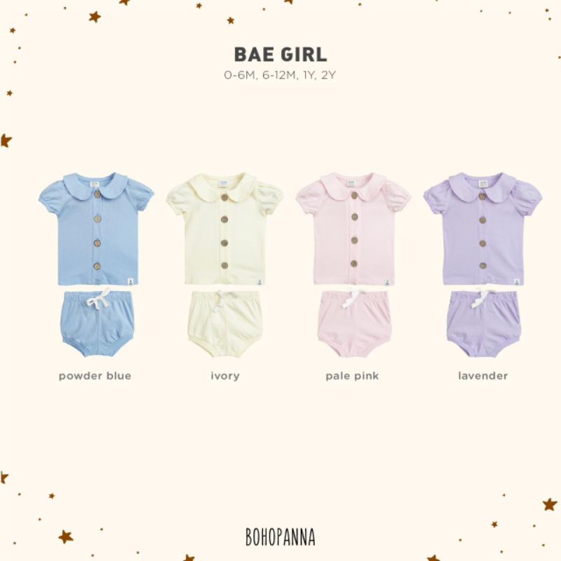 BOHOPANNA - BAE GIRL POLOS - SET BAJU ANAK - SETELAN BAJU ANAK PEREMPUAN - BAJU BAYI