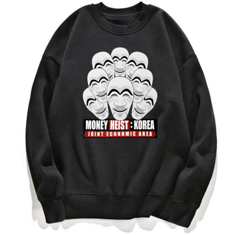 Sweater Crewneck Money Heist Korea - Pria Wanita Custom Distro Polos