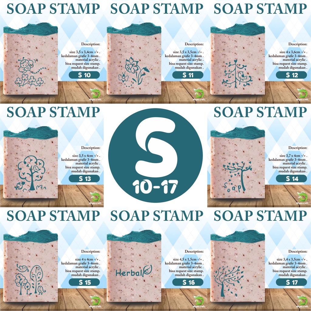 

soap stamp / stempel sabun / handmade soap code s 10-17