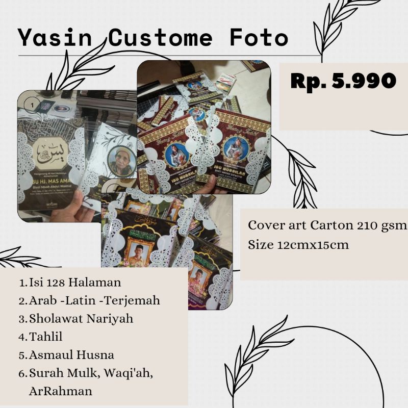 

yasin dan tahlil isi 128 halaman bisa dikasih foto free kemas dan desain