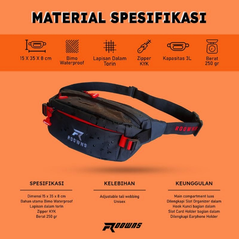 Waistbag Xtrail Tas Selempang Pria Waterproof Premium Desain urban &amp; Modern Simple