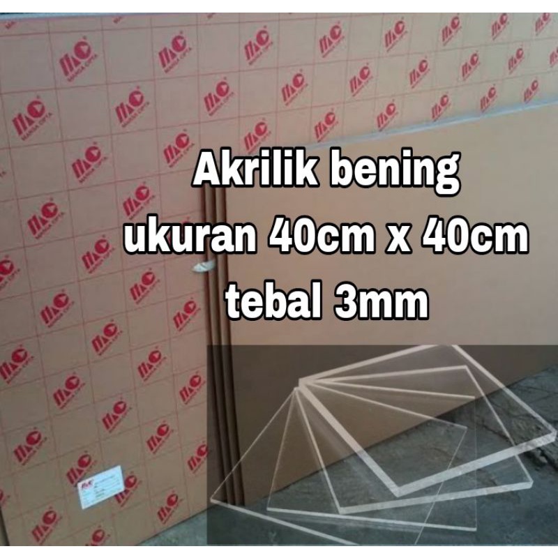 Akrilik bening 3mm 40x40/Akrilik lembaran/ marga cipta