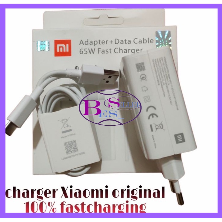 charger Xiaomi original 100% 65 Watt fastcharging Bergaransi 1 Minggu