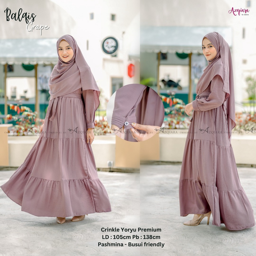 Balqis Syari Gamis Muslim Dress Original Produk By Qiara