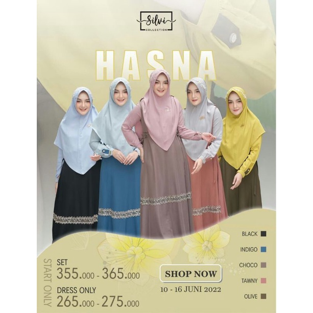 Gamis Hasna By Silvi Collection set (Ready Stok)