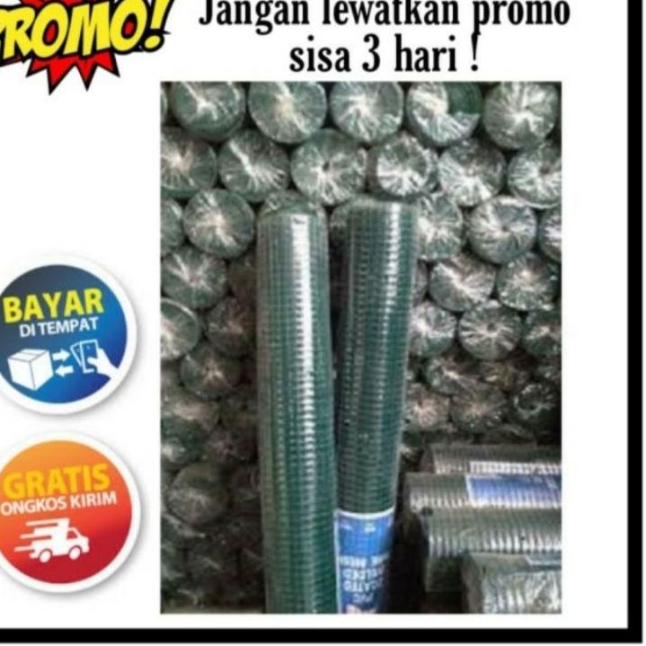 Depan Kawat loket pvc 1/2 inch kawat ram pvc ayakan kandang burung 1/2" x 10 meter kawat hijau anti 