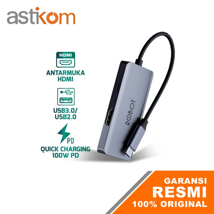 USB HUB Type C Robot HT255 Multiport 5in1 3.0 PD HDMI Adapter USB 3.0