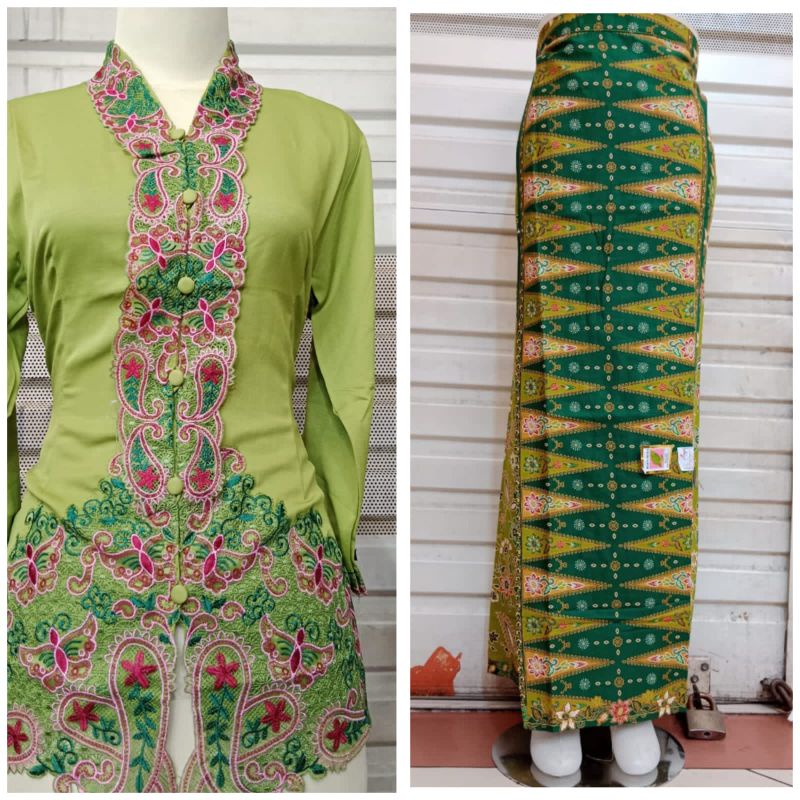 READY KEBAYA ENCIM BORDIR PANCAWARNA LENGAN 7/8/ROK TUMPAL