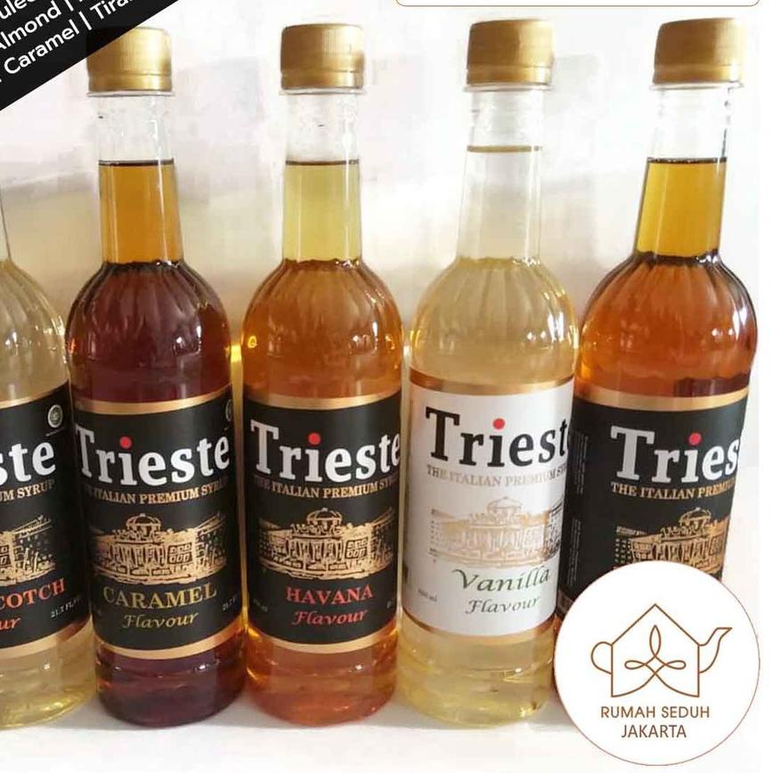 

PROMO [KP8] Trieste Italian Syrup 650 mL - Coffee Syrup : Caramel, Vanila, Rum, Hazelnut, Irish Cream, Almond