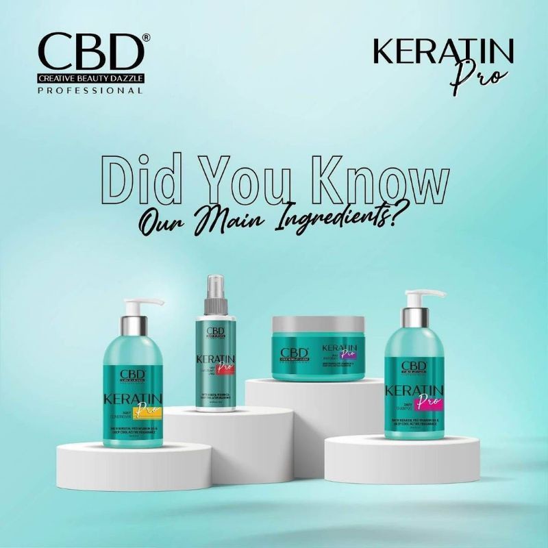 PAKET CBD Profesional Hair Treatment Keratin Pro 4in1 / Hair Vitamin - Shampoo - Conditioner - Hair 