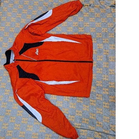 BISA NEGO| Jaket asics original second warna Oren size XL mulus seperti like new murah