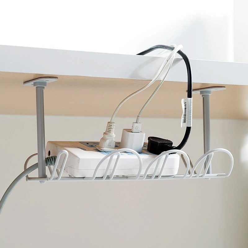 COD Rak Gantung Bawah Meja ABS Under Table Storage Cable Organizer - WMT22