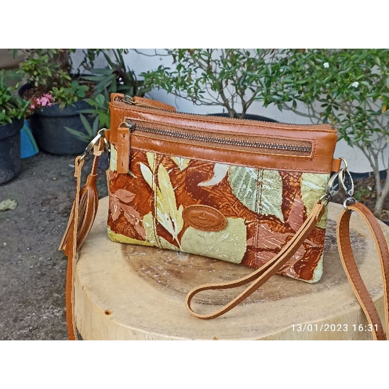 VIRA TAS SELEMPANG KULIT ECOPRINT HAVANA NR LEATHER