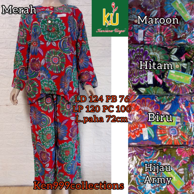 CPLP Jumbo Batik Kencana Ungu Label Hijau - Setelan Baju Tidur Piyama Celana Panjang Tangan Panjang 