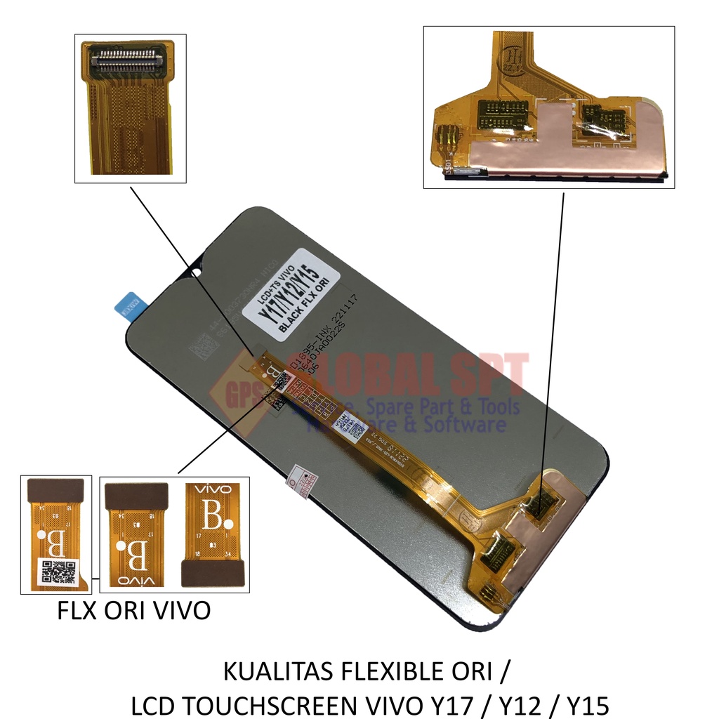 KUALITAS FLX ORI / LCD TOUCHSCREEN VIVO Y17 2019 / Y15 2019 / Y12 2019 / Y12I / Y3 / VIVO 1901 / 1902 / 1904 / Y11