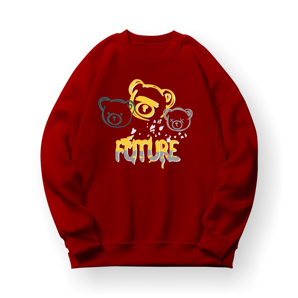 Future Bear Sweater Crewneck Print DTF II Future Bear Sweatshirt Basic II Sz M - XL Anak &amp; Dewasa ( Pria &amp; Wanita )